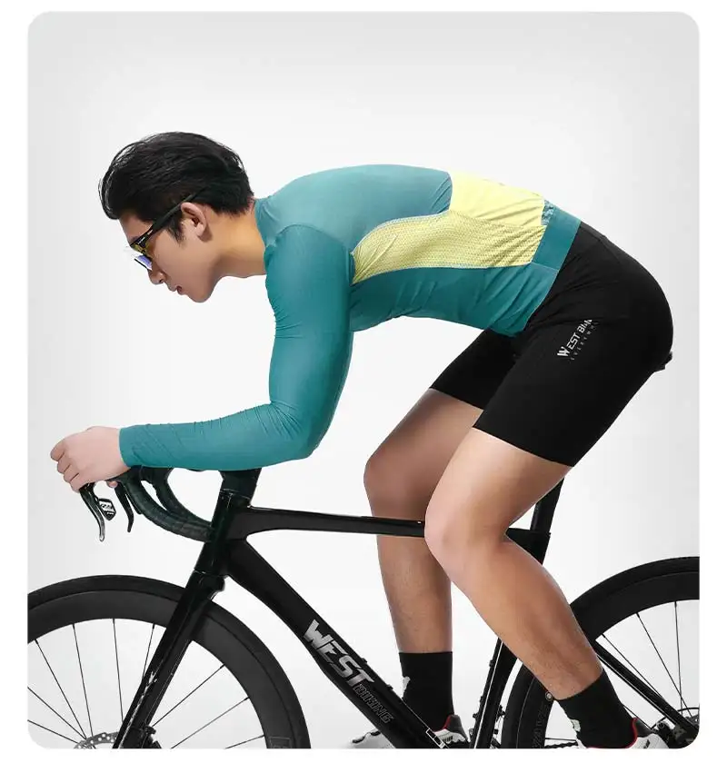 WEST BIKING Radtrikot Langarm Herren Damen Atmungsaktiv Schnelltrocknend Fahrradshirt MTB Rennrad Kleidung Sommer Reflektierendes Oberteil – Detail 14