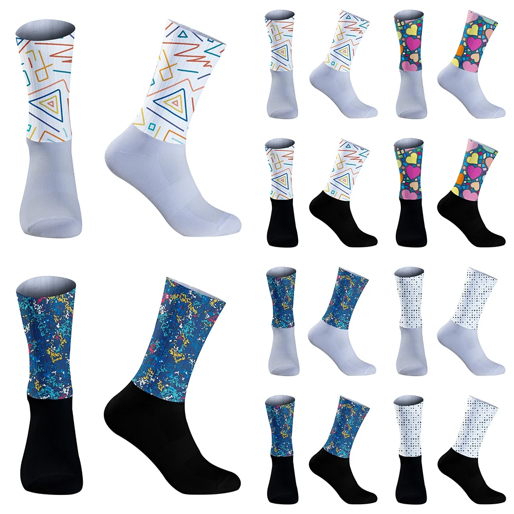 

Anti Slip Silicone Aero Socks 2024 New Bicycle Sport Running Bike Socks Cycling Socks