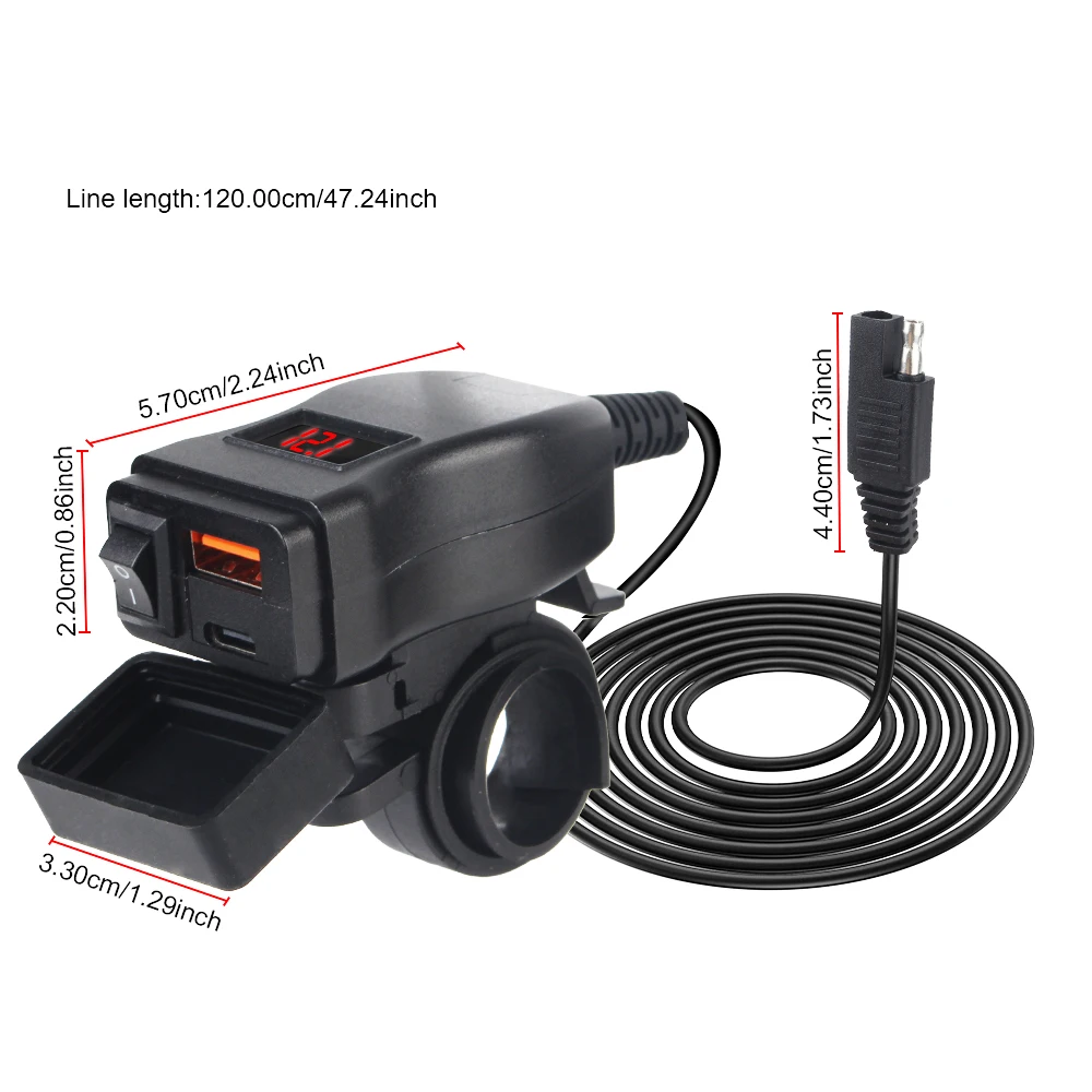 PD Ports Quick Charge 3.0 With Cell Mobile Socket Connector Motorcycle Usb Fast Cellular Charger Waterproof