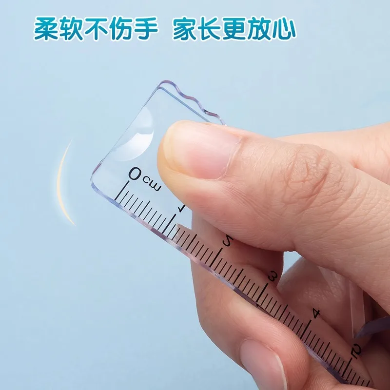 M&G 눈금자 15/20cm, 학생 드로잉을 위한 기하학적 패턴이 있는 투명 소프트 눈금자, 수학 도구 교육