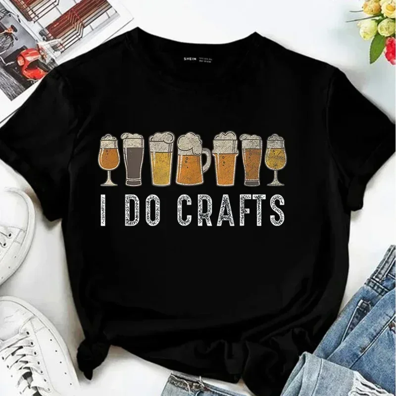 Summer Harajuku Craft Beer Brewing Lover Women T-Shirt Beer Funny Fashion Short Sleeved Round Neck Oktoberfest T-Shirt