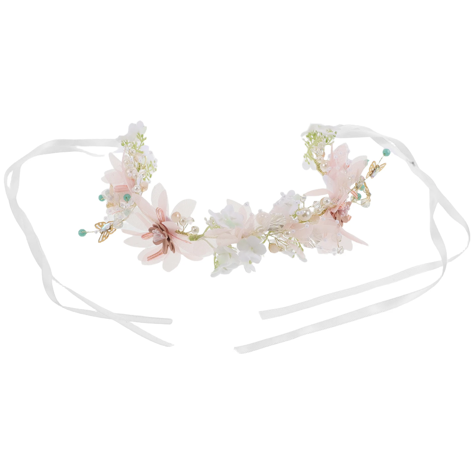 

Bridal Wreath Floral Crown Birthday Wedding Headpieces Headgear Headband Headdress Miss Party Flower Photo Props