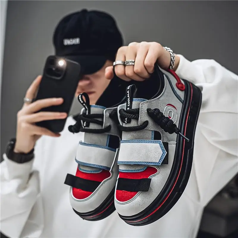 

Fashion Designer Men's Skateboard Shoes New Low-top Lace-up Platform Shoes Comfortable Soft Bottom Non-slip Casual Sneakers 2025