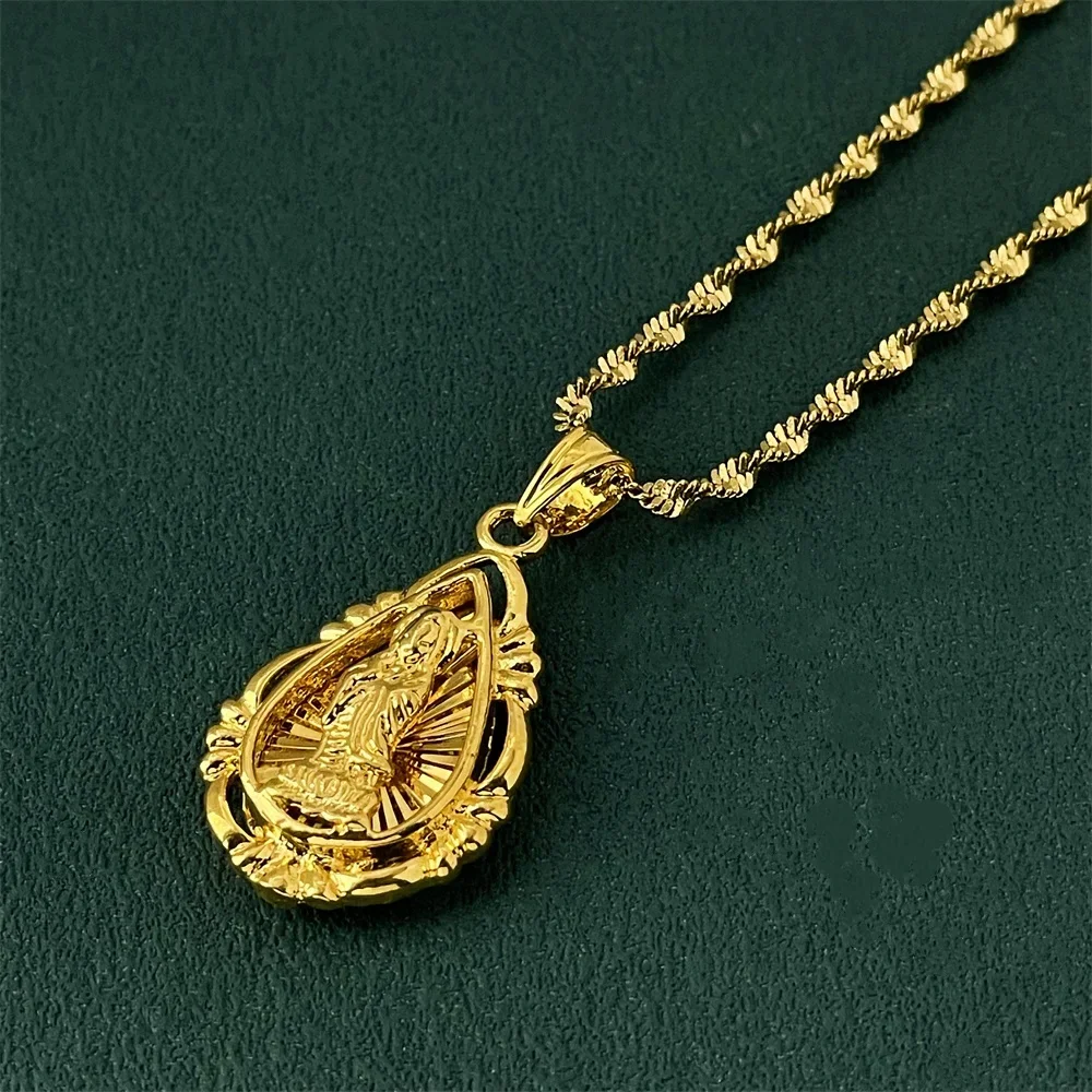 Luxury 925 Sterling Silver Gold Plated Religious Creed Necklace for Women Men Jewelry