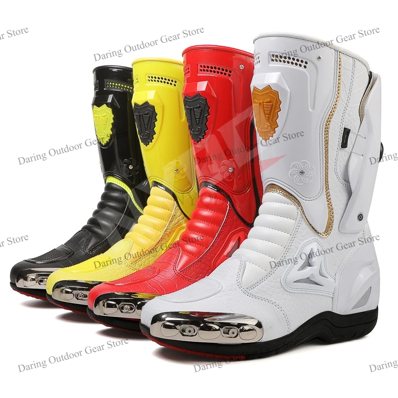 2026New Motorbike Riding Protective Gear Shift Microfibe Leather Boot SIZE 38-47 Motorcycle Racing Boots Professiona Biker Shoes