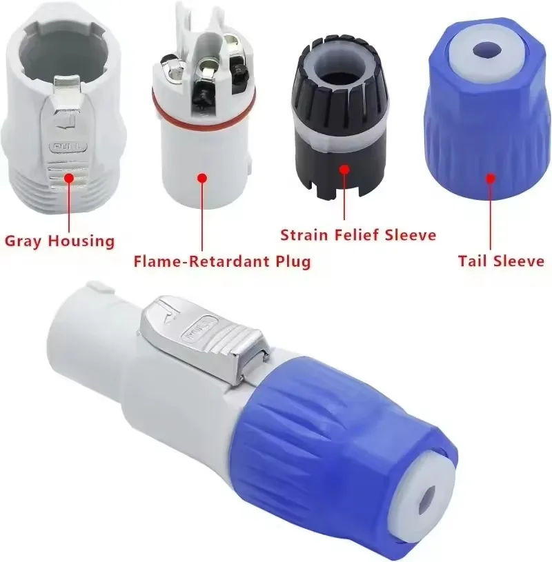 1-12PCS NAC3FCA NAC3MPA Male Plug 20A Power Plug Power Socket Adapter 3Pin Powercon XLR Connector for Stage Light LED Screen