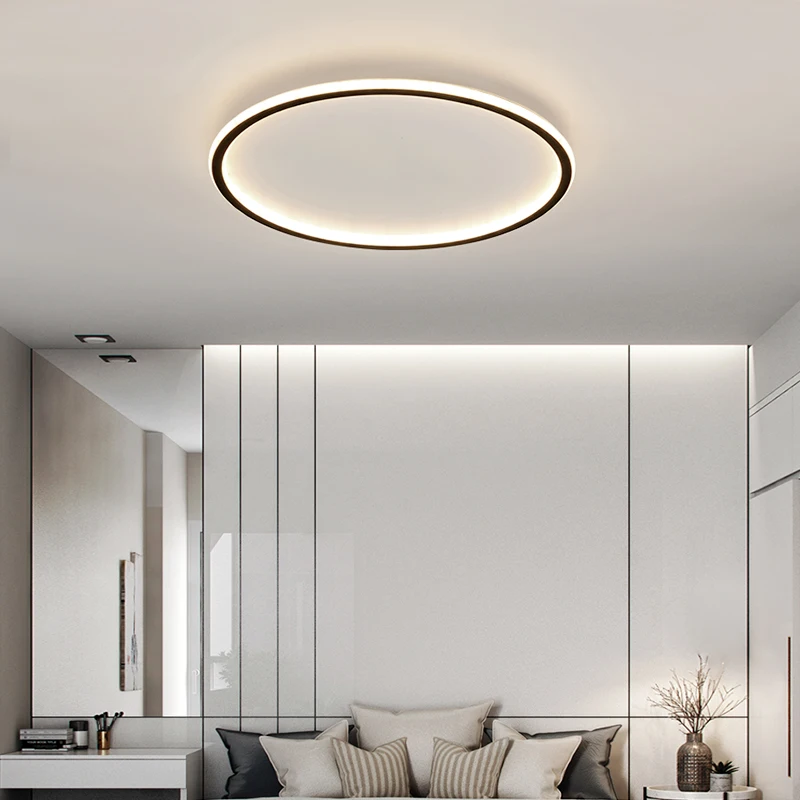 

Modern Living Room Circular LED Ceiling Light Ultra Thin Shape Dimmable with Remote Control Bedroom Balcony Aisle Ceiling Lamps