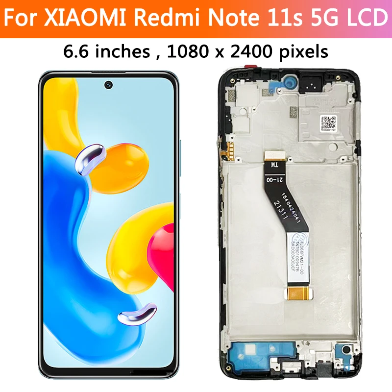 AGCUT Display LCD Per Xiaomi Redmi Note 11S 5G – Sostituzione Touch Screen, Kit Con Strumenti!