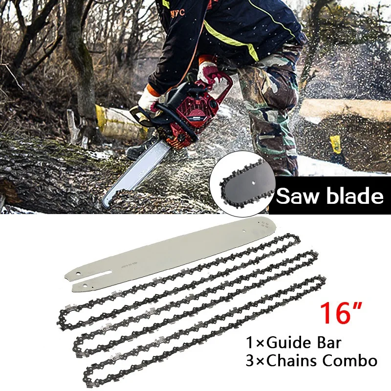 Hot sale 16 Inch Chain Saw Guide Bar with 3Pcs Chains for 009 012 021 E180 MS180 MS190 MS250