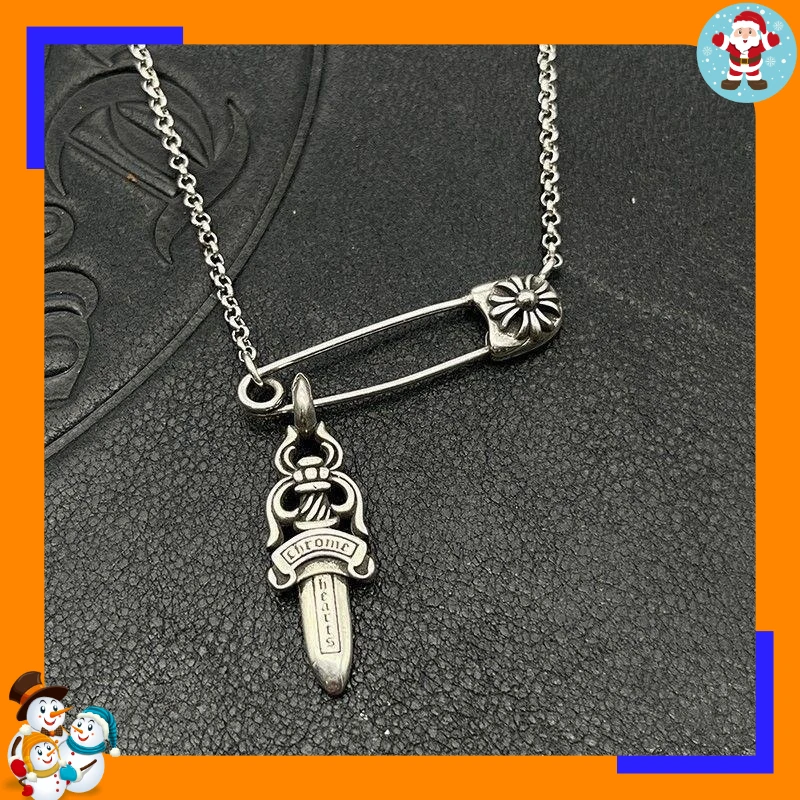 Silver-plated Cross, Pendant, Pin Necklace, Female Collarbone Chain, Paper Clip, Neck Chain, Fashion, High-end, Light Luxury.