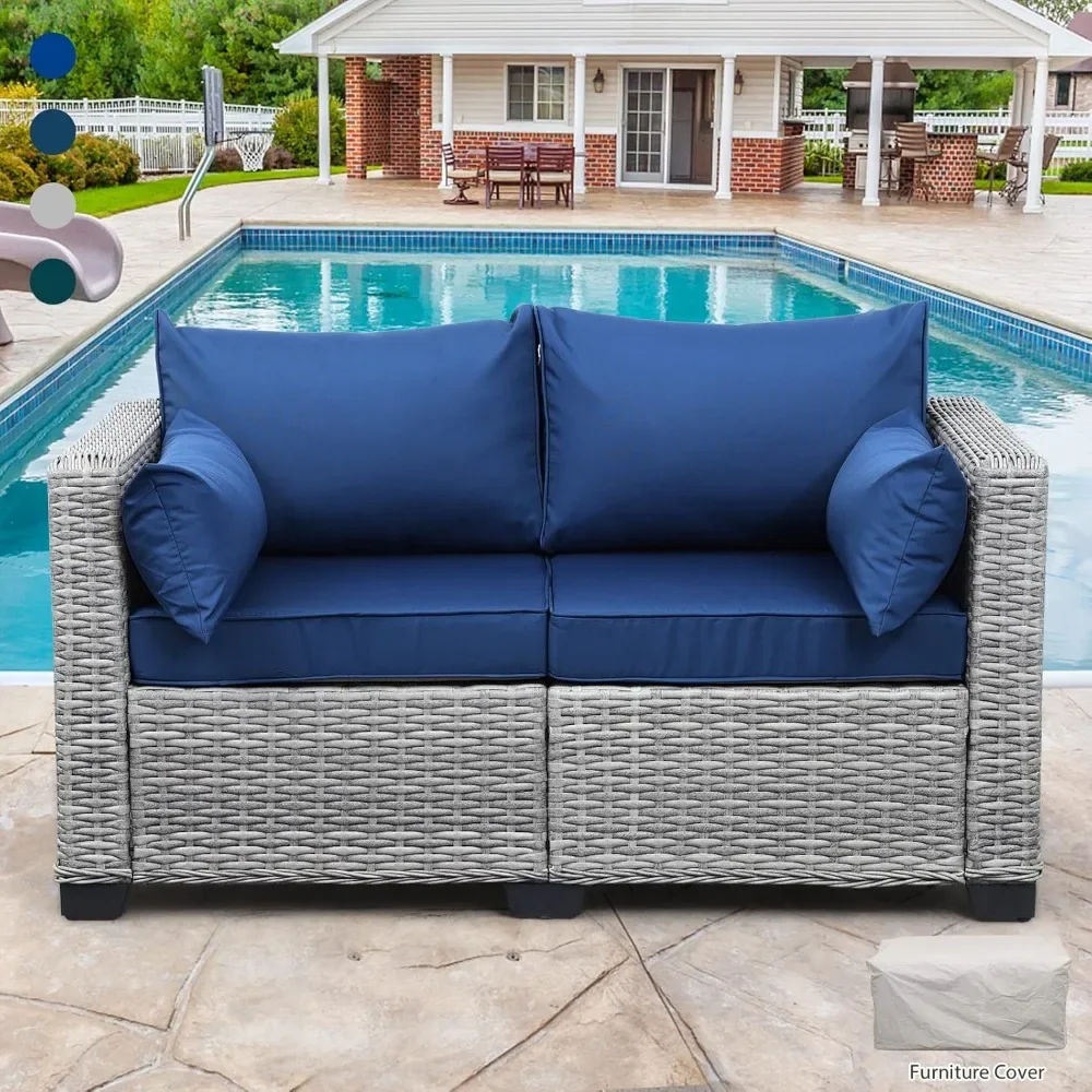 Outdoor Furniture Loveseat Sofa Balcony Furniture Outdoor Loveseat 2 Seater Couch Small Sofa