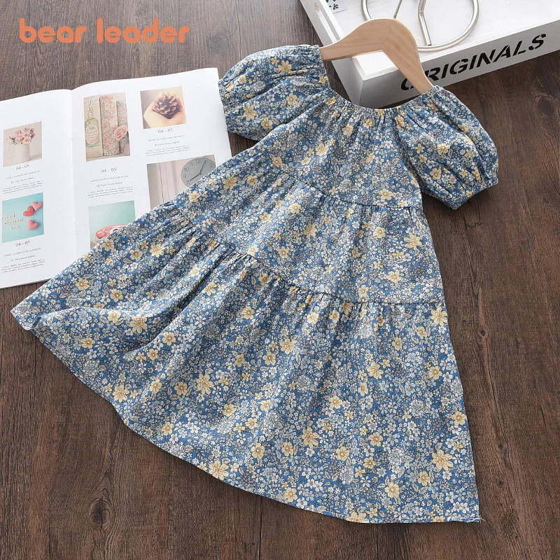 Bear Leader Baby Girls Casual Summer Dresses Summer Kids Girl Ruffles Princess Vestidos Children Sweet Korean Style Costume 3-7Y