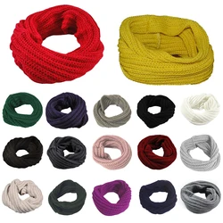 Bufanda cálida para el cuello para mujer, bufanda de invierno Unisex de hilo de lana, foulard de punto para exteriores, accesorio de ropa