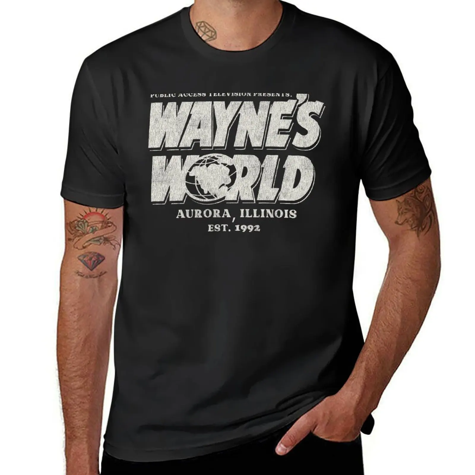 

Wayne's World Worn T-shirt sweat Aesthetic clothing t shirt men