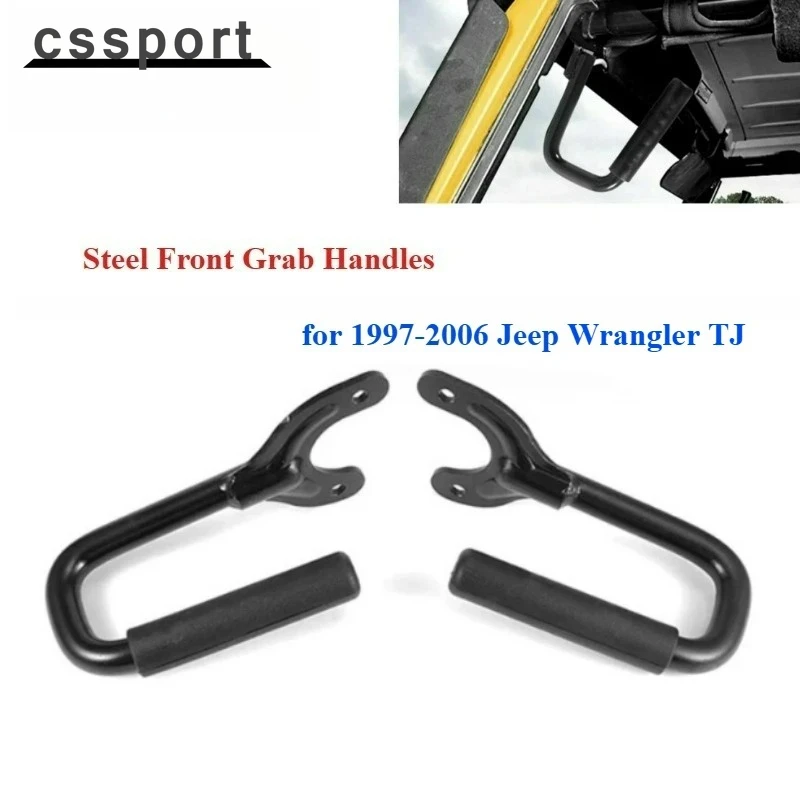 

NEW Steel Front Grab Handles for 1997-2006 Jeep Wrangler TJ & Unlimited Black