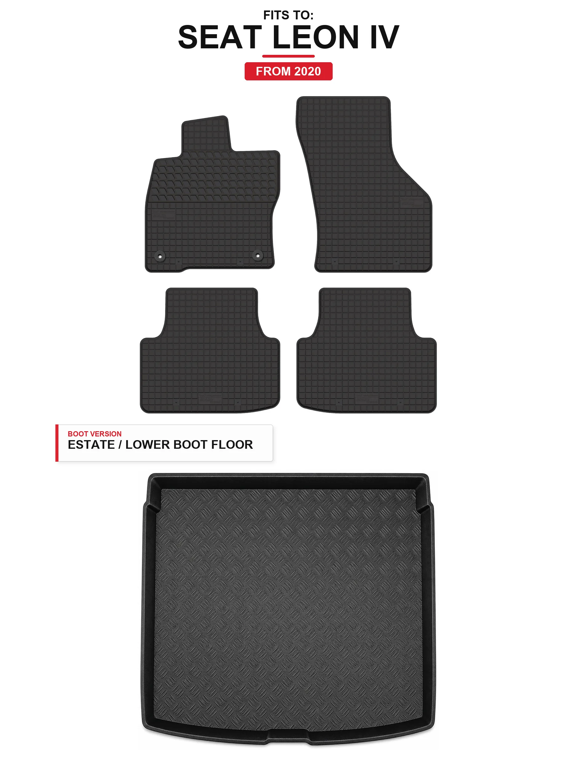 Solidtread Rubber Matten + Kofferbakmat Voor: Seat Leon Iv 2020- 5 El.