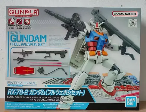 

Original Bandai Gundam Anime Figure EG 1/144 Entry Grade Rx-78-2 Full Equipment Assembly Collect Ornaments Figure Model Toys