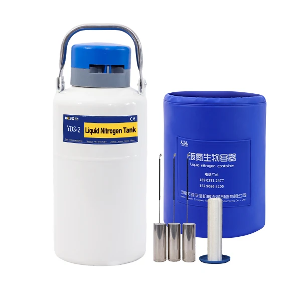 Sperm Storage Liquid Nitrogen Storage Dewar Aviation Aluminum Liquid Nitrogen Container 2L