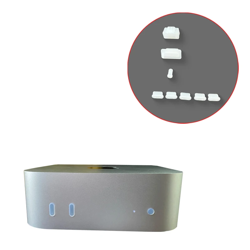 透明シリコン防塵プラグ,ヘッドフォン用保護ポートタイプC,Mac Mini 2024用ホストインターフェイス,1セット