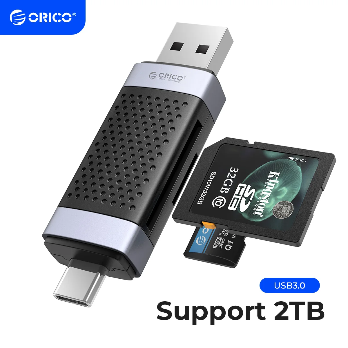 

ORICO Type C USB3.0 кардридер памяти портативный смарт-кард-ридер для SDXC, SDHC, MMC карта памяти адаптер ПК Аксессуары для ноутбуков