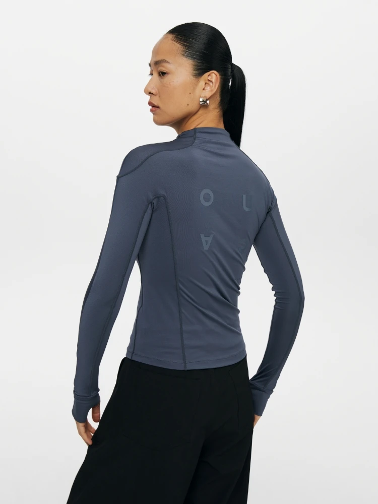 Oneup Women's Sporty Long Sleeve T-Shirt Outdoor Running Climbing Hiking Slim Fit Pure Color round Neck Top for Spring