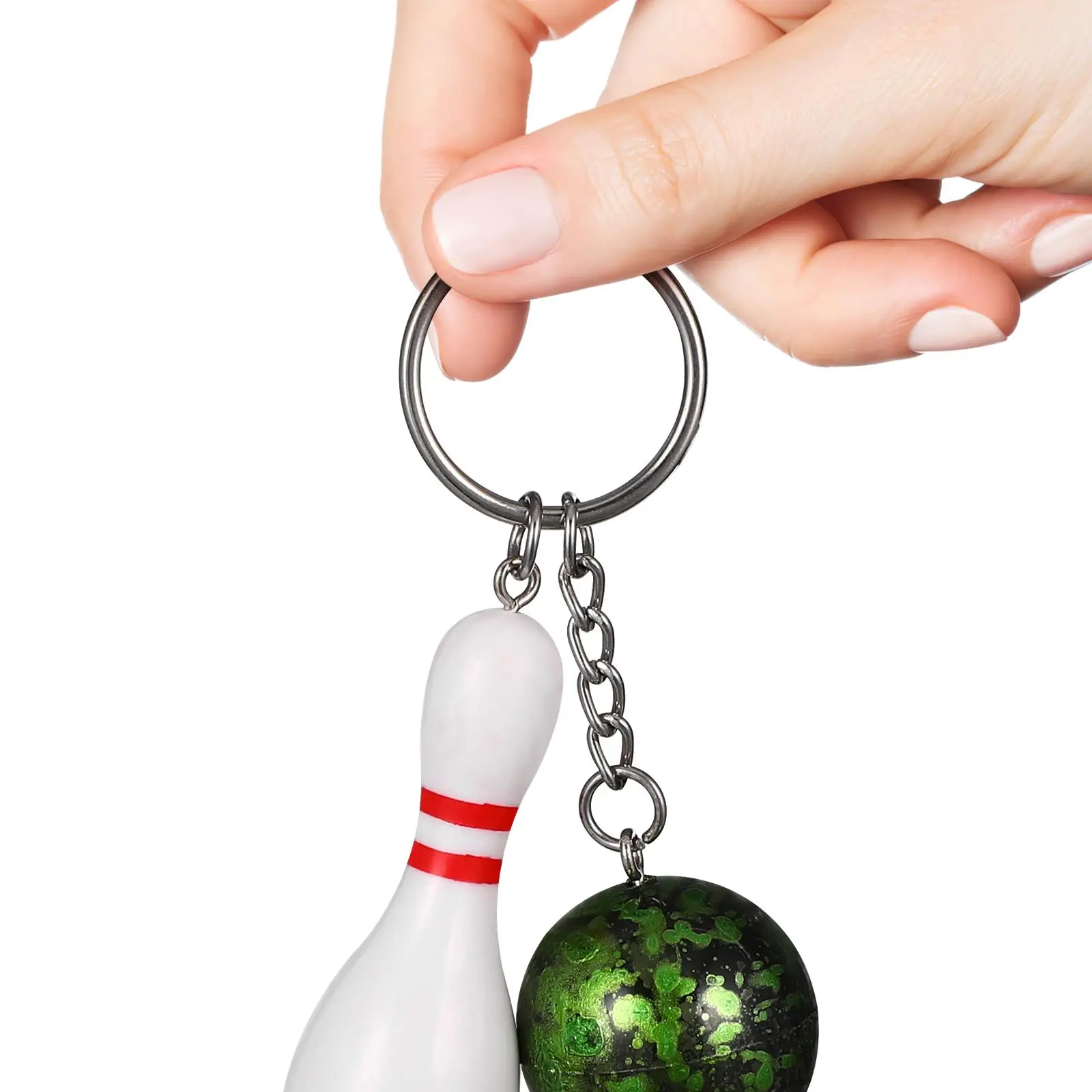 10 Pcs Rack Bowling Keychain Gadgets Tags Favor White Accessories for Party Mother