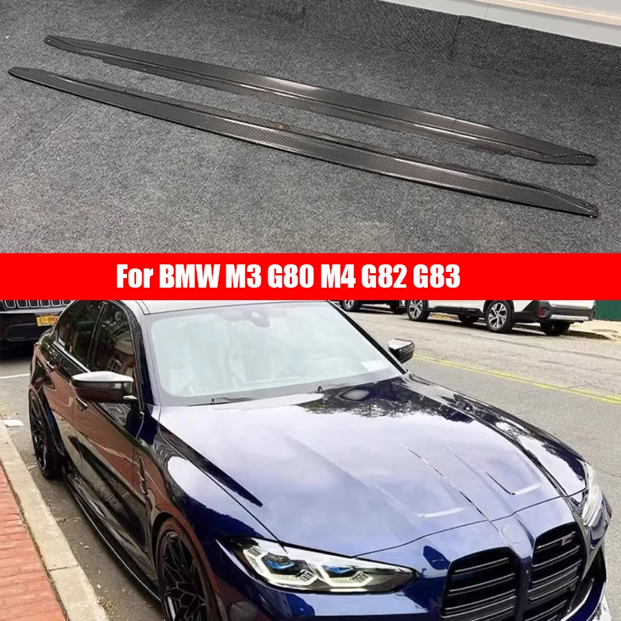 

For BMW M3 M4 G80 G82 G83 Dry Carbon Fiber Side Skirts Side bumper Splitters Side skirt Cupwings Winglets Canards Apron body kit