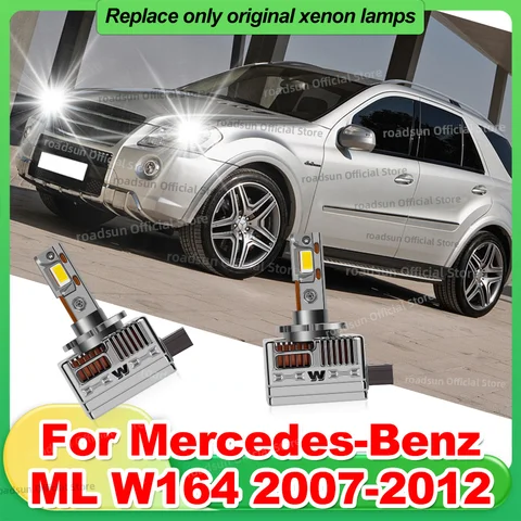 2PCS 110W Faros LED para coche con ventilador CANbus 1:1 HID para Mercedes Benz ML W164 2007 2008 2009 2010 2011 2012