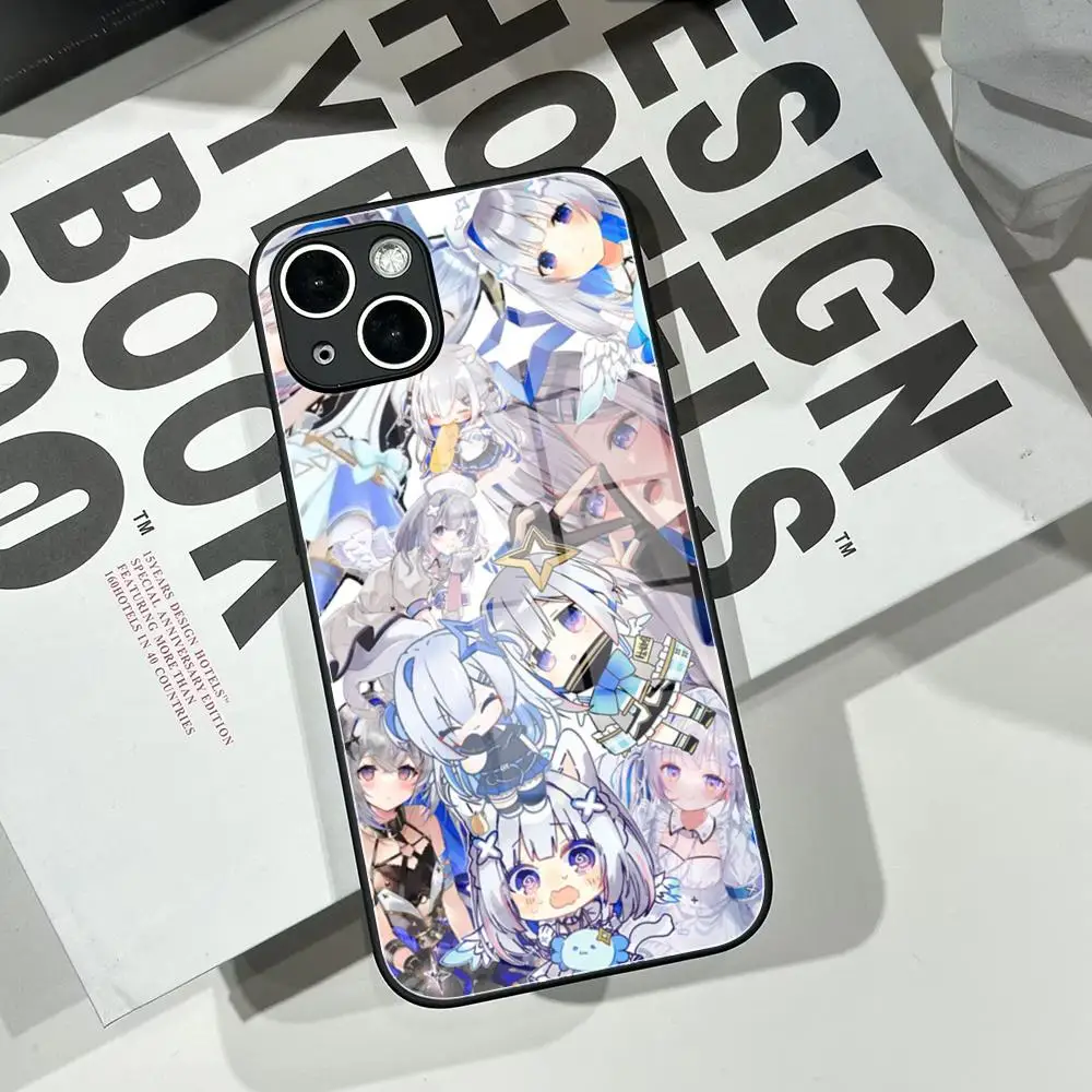 حافظة هاتف Hololive Amane Kanata من الزجاج المقسى لهاتف آيفون 17 16 15 Pro Max 14 13 12 Mini Plus حافظة هاتف سامسونج S25 24 Ultra