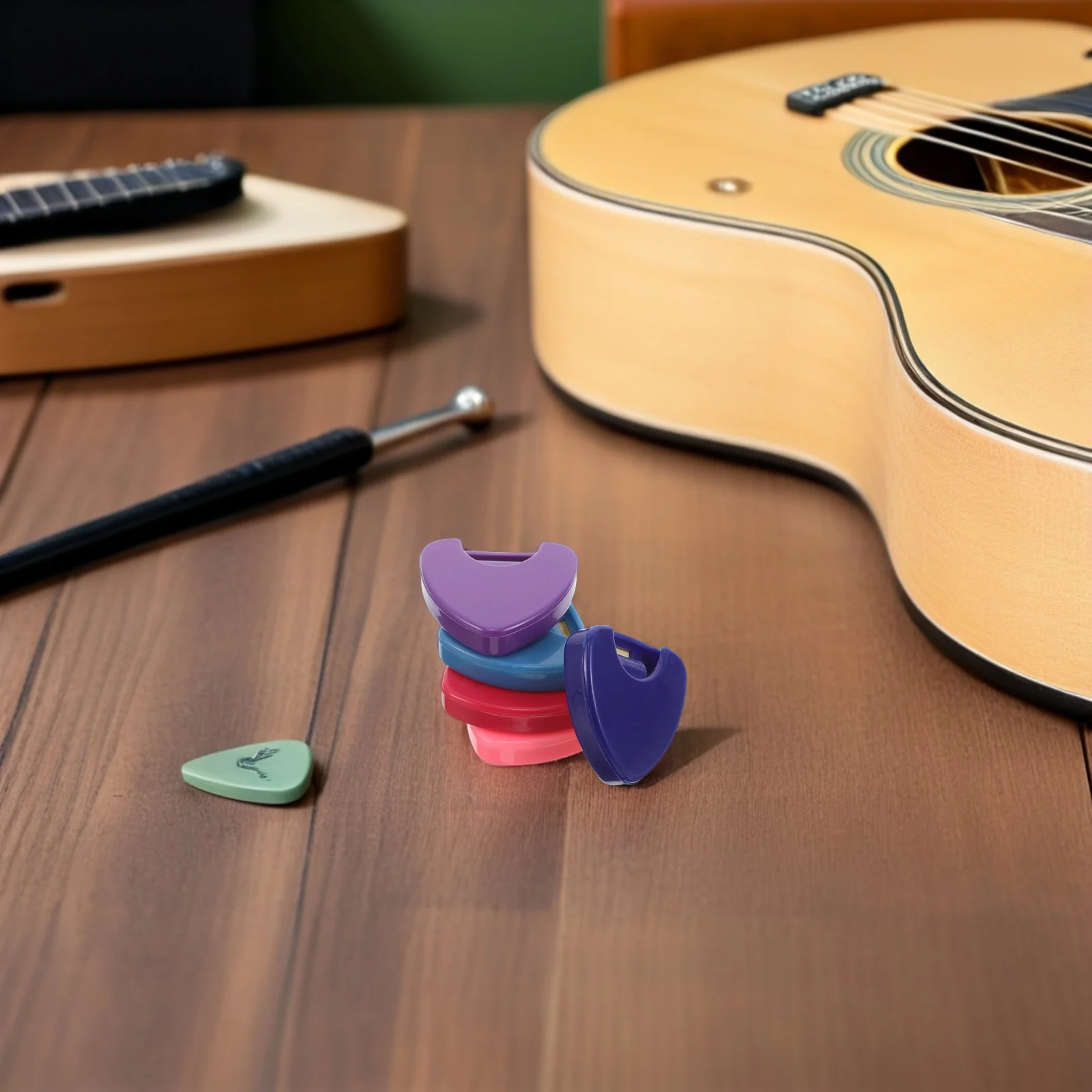 Organizador de púas colorido para guitarra, soporte triangular portátil para bajo, ukelele, Banjo, estuche de almacenamiento eléctrico acústico, 25 uds.