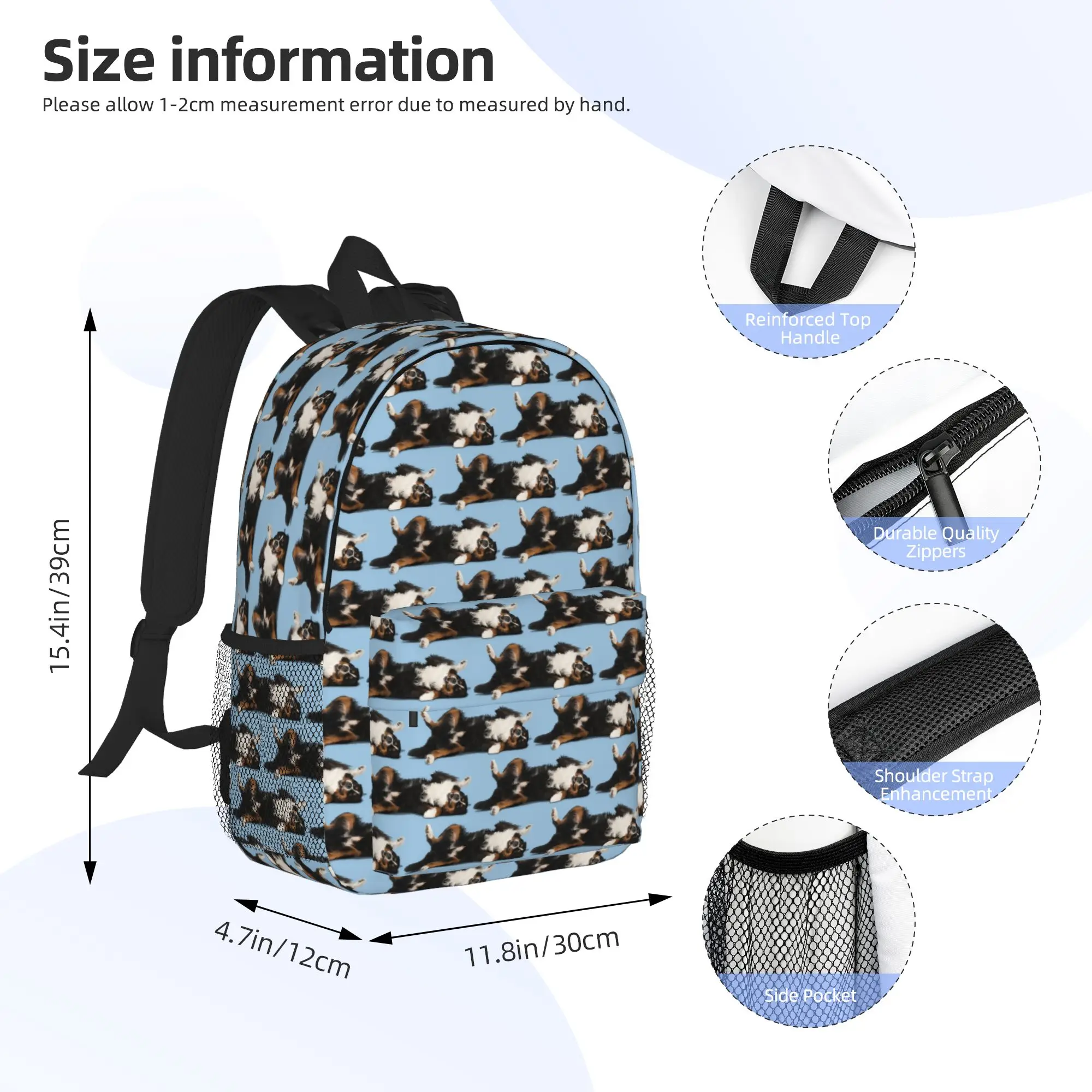 Bernese Mountain Dog Backpack Hot Sale Daypack Large Capacity Boys Girls BookBag Shoulder Bags for Men Women School Bag