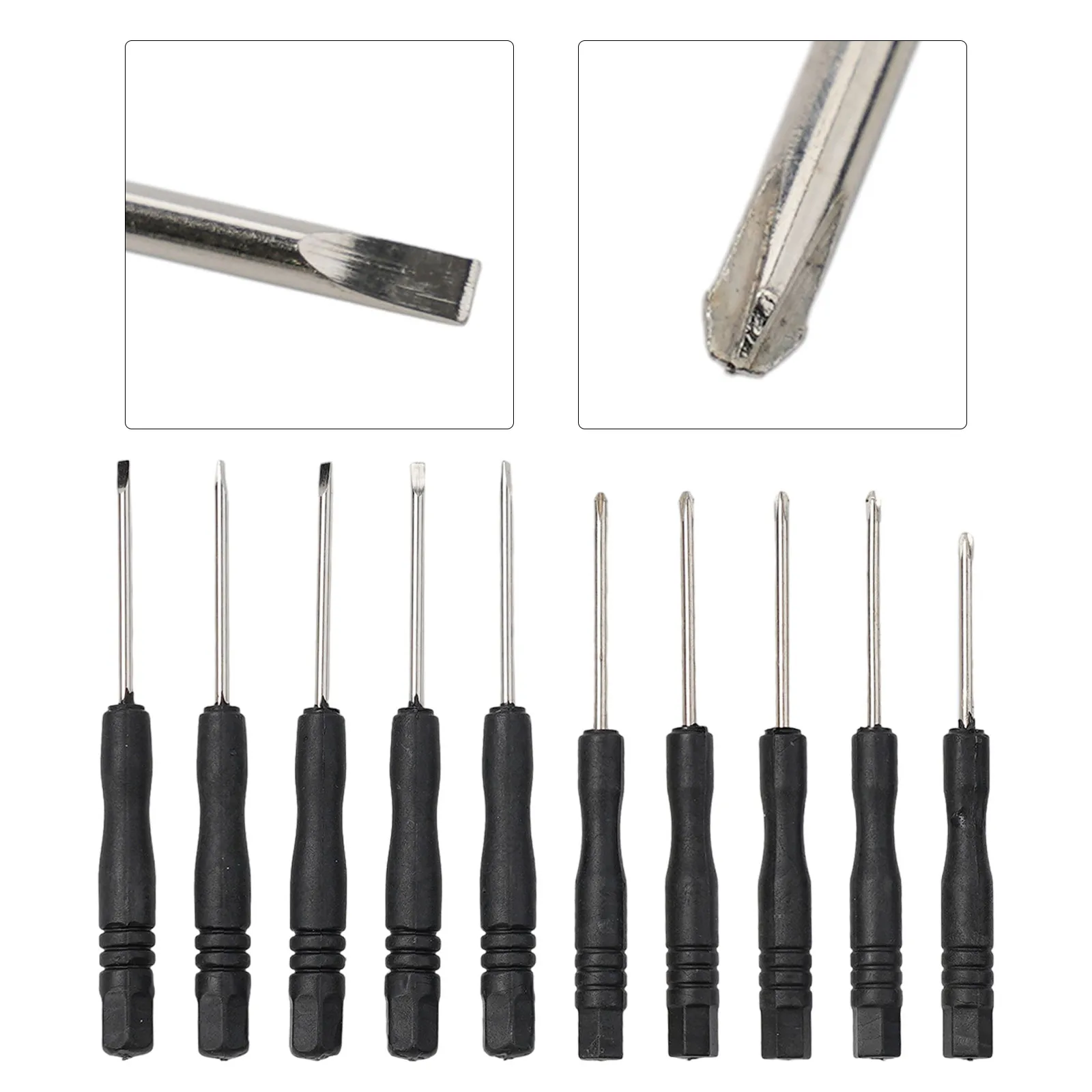 Small Screwdriver Non-Slip Precision Repair 3.22Inch Slotted /Cross 10Pcs 2mm Cutter Head Druable Practical Use