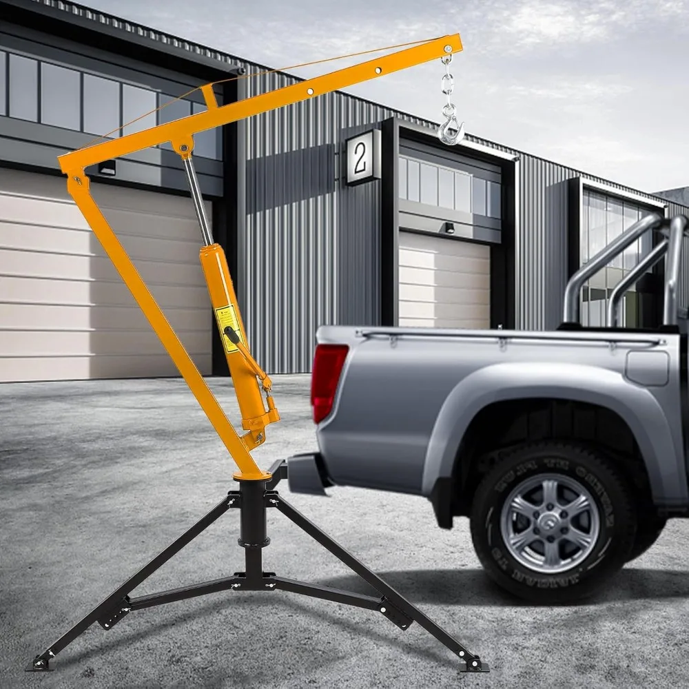 Hydraulic Pickup Truck Crane, 360° Swivel Professional 2-Inch Hitch Receiver, 3 Adjustable Capacities: 500 Lbs, 750lbs