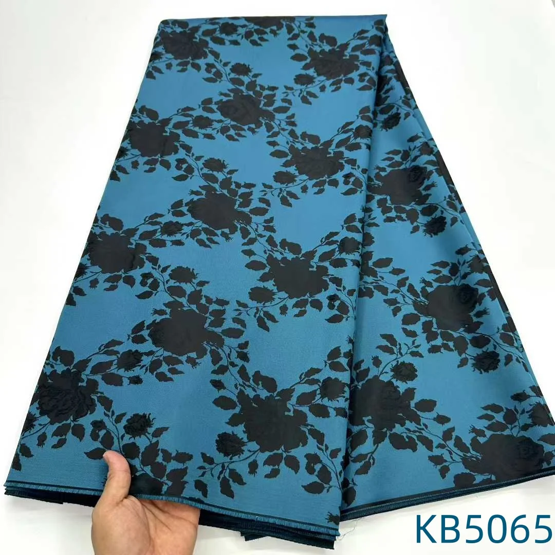 

African Lace Fabric 5 Yards High Quality 2025 Damask Cloth Brocard Sequins Stretch Mesh Gowns Lace Fabrics For Sewing KB5065