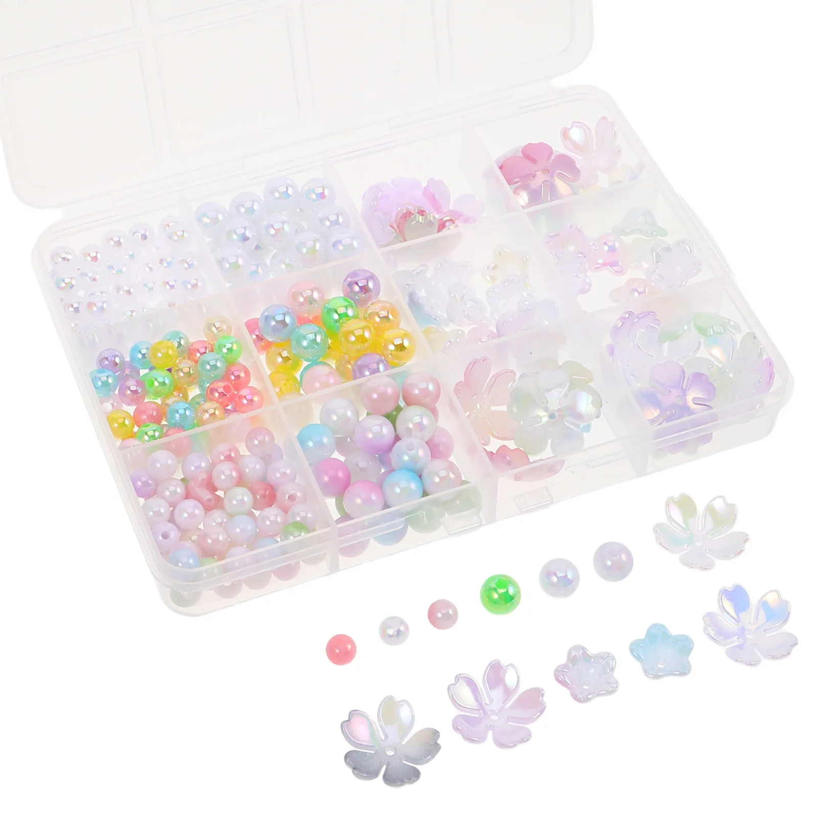 

1 Box DIY Bead Kit Jewelry Making Set Round Flower Loose Space Beads Bracelets Necklaces Phone Charms DIY Craft Supplies
