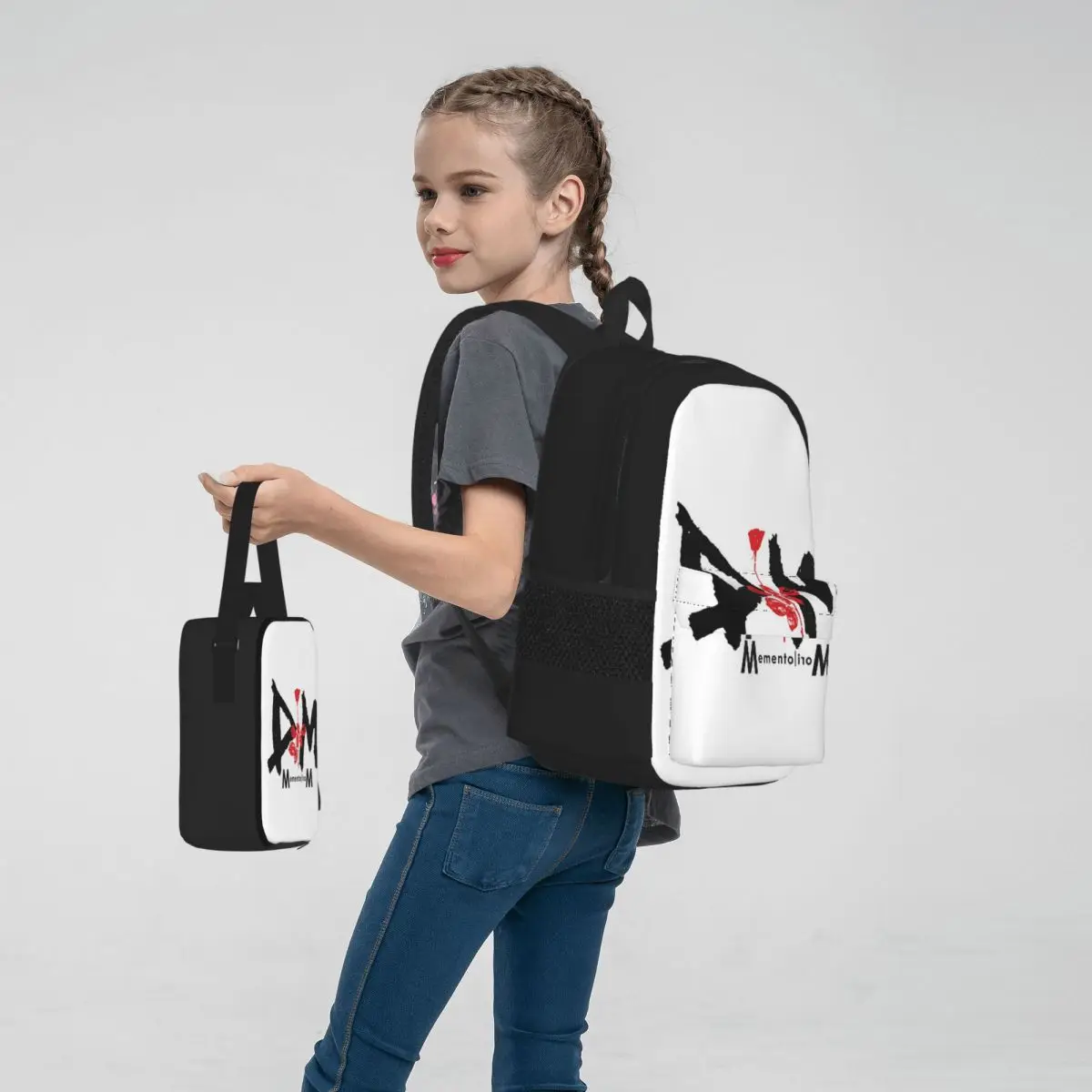 Dm, Memento Mori Modus, Erinnerungs modus Rucksäcke Jungen Mädchen Bücher tasche Kinder Schult aschen Rucksack Lunch Bag Stift Tasche dreiteiliges Set