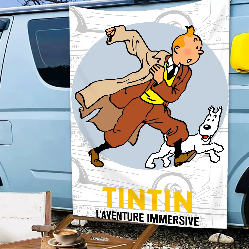 Classic flag For Living Room Home Dorm Decor Art Garage Bar Wall Club Live Decoration T-Tintin Cartoon Cool Banner