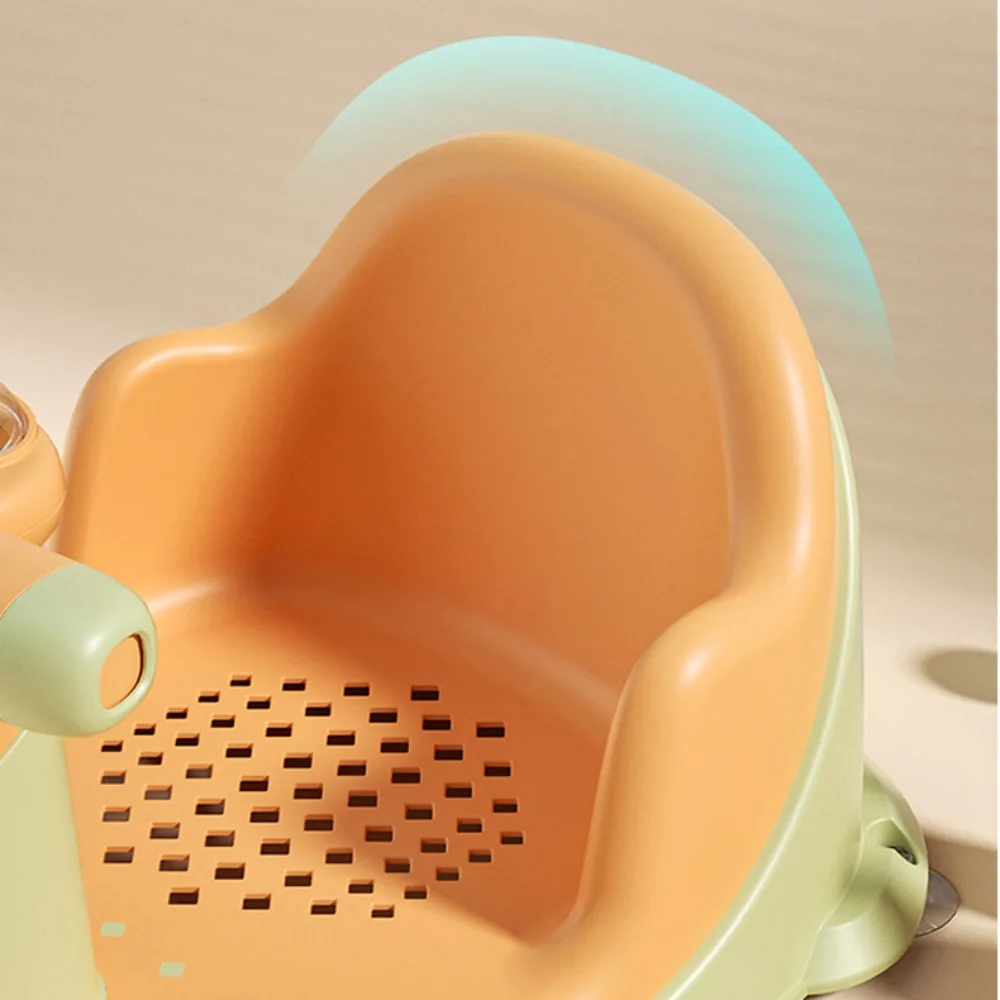 PP+TPE Baby Shower Chair with Water Temperature Gauge Antiskid Bathtub Seat Suction Cup Design Hollowed Out Seat