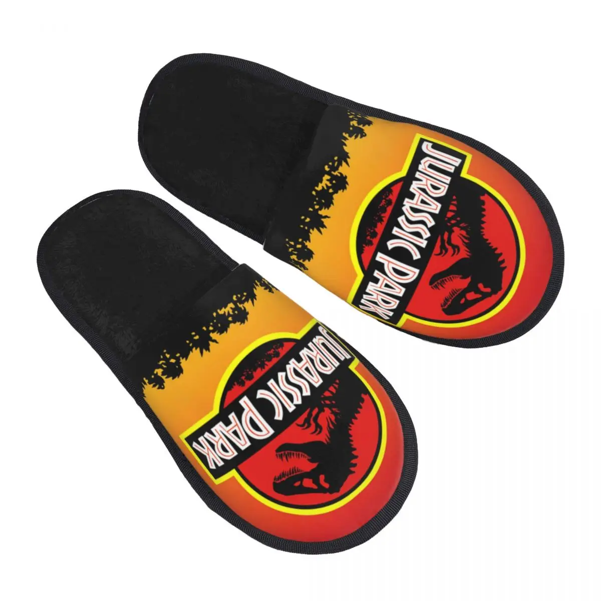 Custom Jurassic Parks Dinosaur Print Guest Slippers for Bathroom Women House Slipper