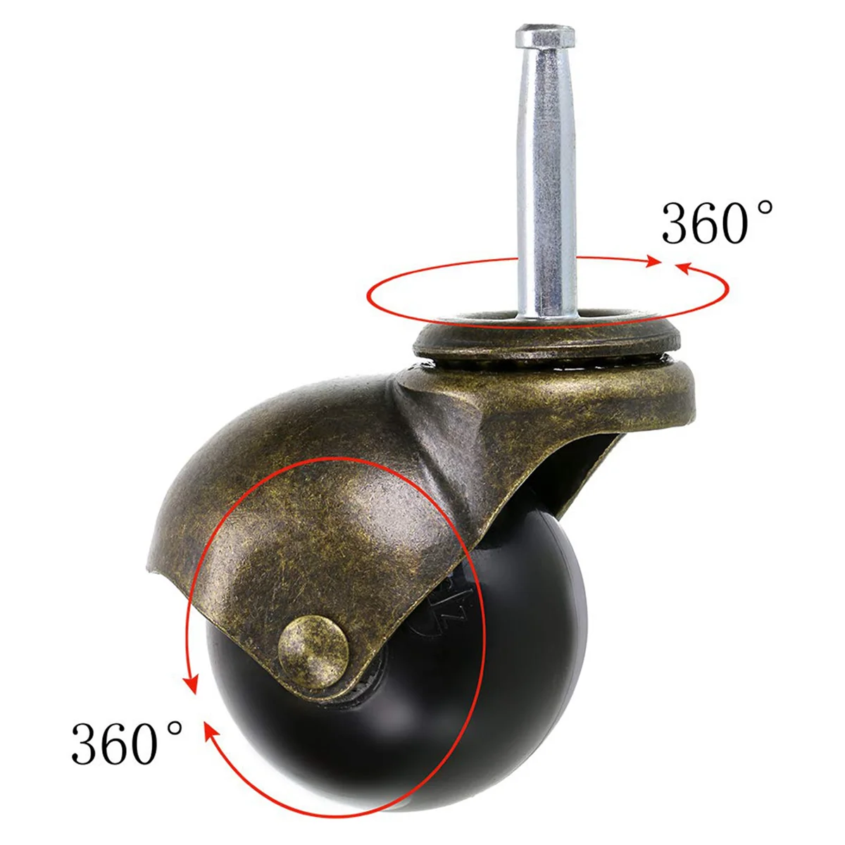 20 Pack 2 Inch Ball Caster Stem Caster Wheel with Sockets,Vintage Antique Swivel Caster for Furniture,Sofa,Chair,Cabinet image 4