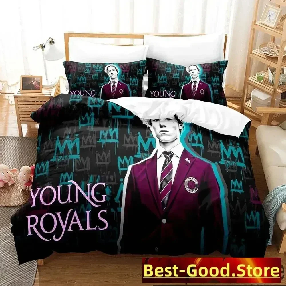 3D พิมพ์ Young Royals ชุดเครื่องนอนผ้านวมคลุมเตียงชุดผ้านวมปลอกหมอนผ้าพันคอ King Queen ขนาดเด็กผู้ใหญ่ชุดเครื่องนอน