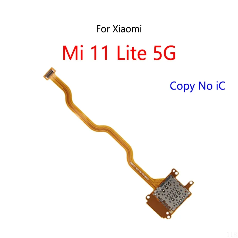 Dudukan slot kartu SIM, dudukan slot kartu SIM, kabel fleksibel soket pembaca untuk Xiaomi Mi 11 Lite 5g