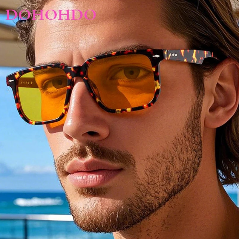 

Vintage Luxury Brand Designer Big Frame Square Rivets Sunglasses Women Classic Men Outdoors Driving Travel Shades Female UV400
