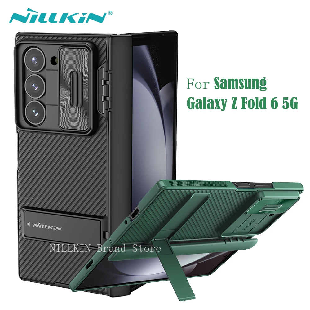 

For Samsung Galaxy Z Fold 6 5G Case NILLKIN CamShield Fold Shockproof Slide Camera Cover For Samsung Z Fold6 With Hidden Stand