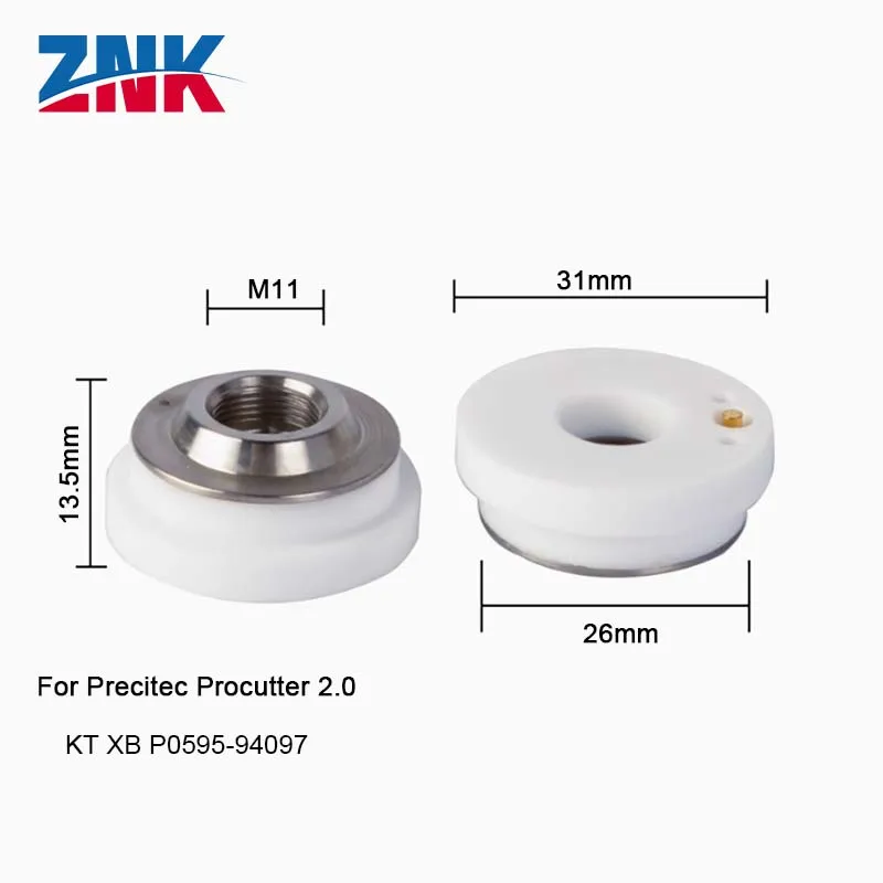 ZNK الليزر السيراميك الدائري Precitec KTXB P0595-94097 KTX M5 M6 الألياف الليزر فوهة موصل حامل أجزاء Precitec 2.0