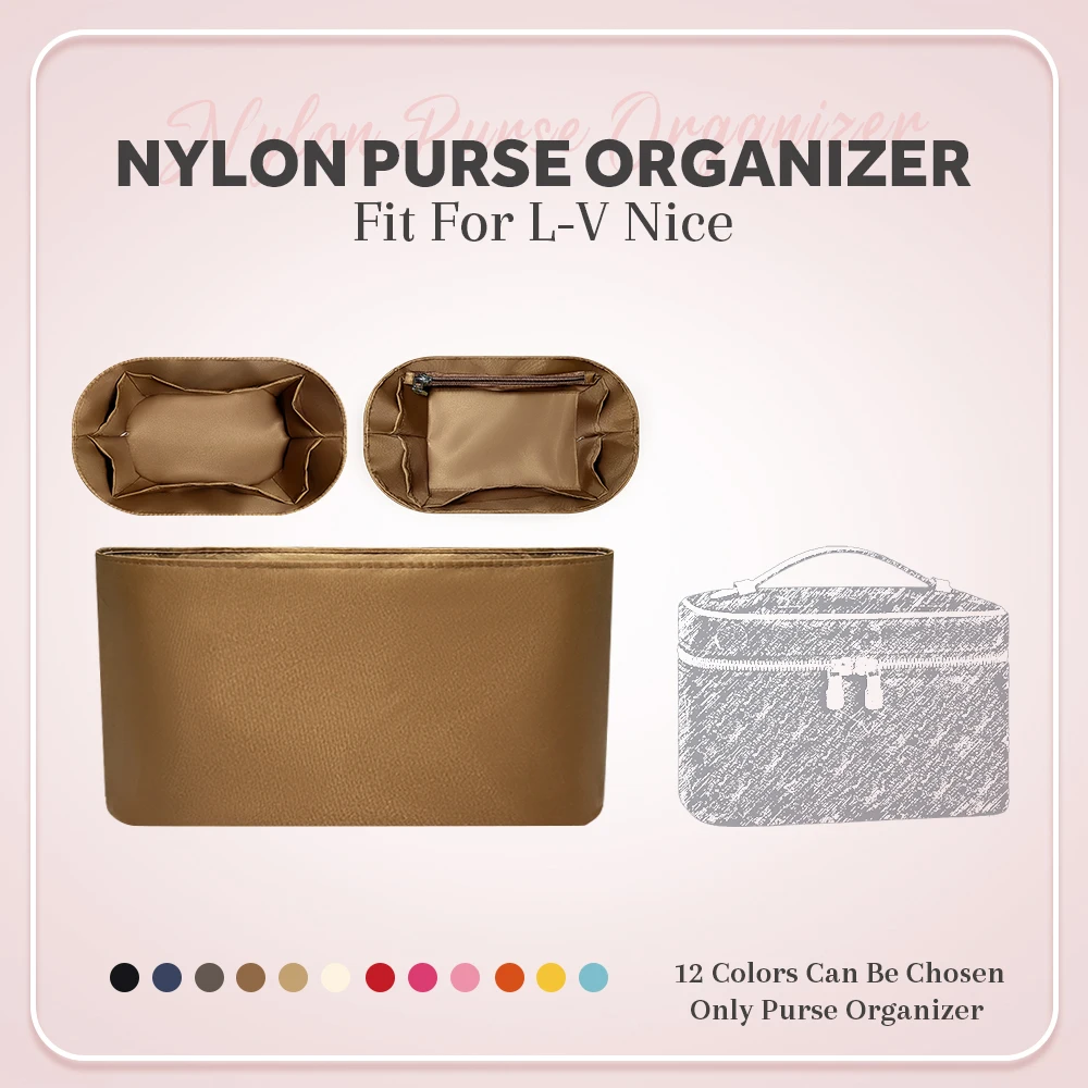 

Nylon Purse Organizer Insert, Inside Storage Bag Organizer Insert Fit for L-V Nice Handbag Cosmetics Box Inner Liner Bag In Bag