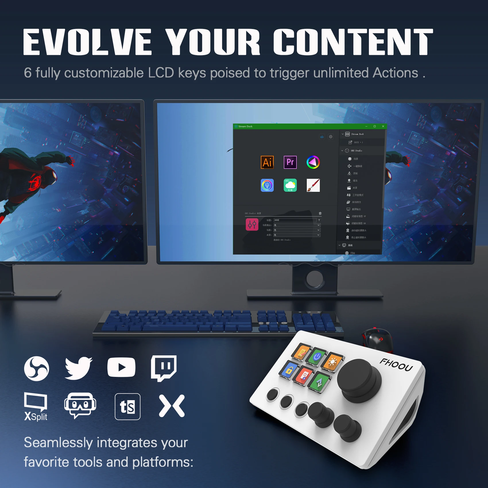 Imagem -06 - Mirabox n3 Streamdeck Global Edition Stream Deck Lcd Controlador de Criação de Conteúdo ao Vivo Botão de Teclado Visual Personalizado para Win Mac