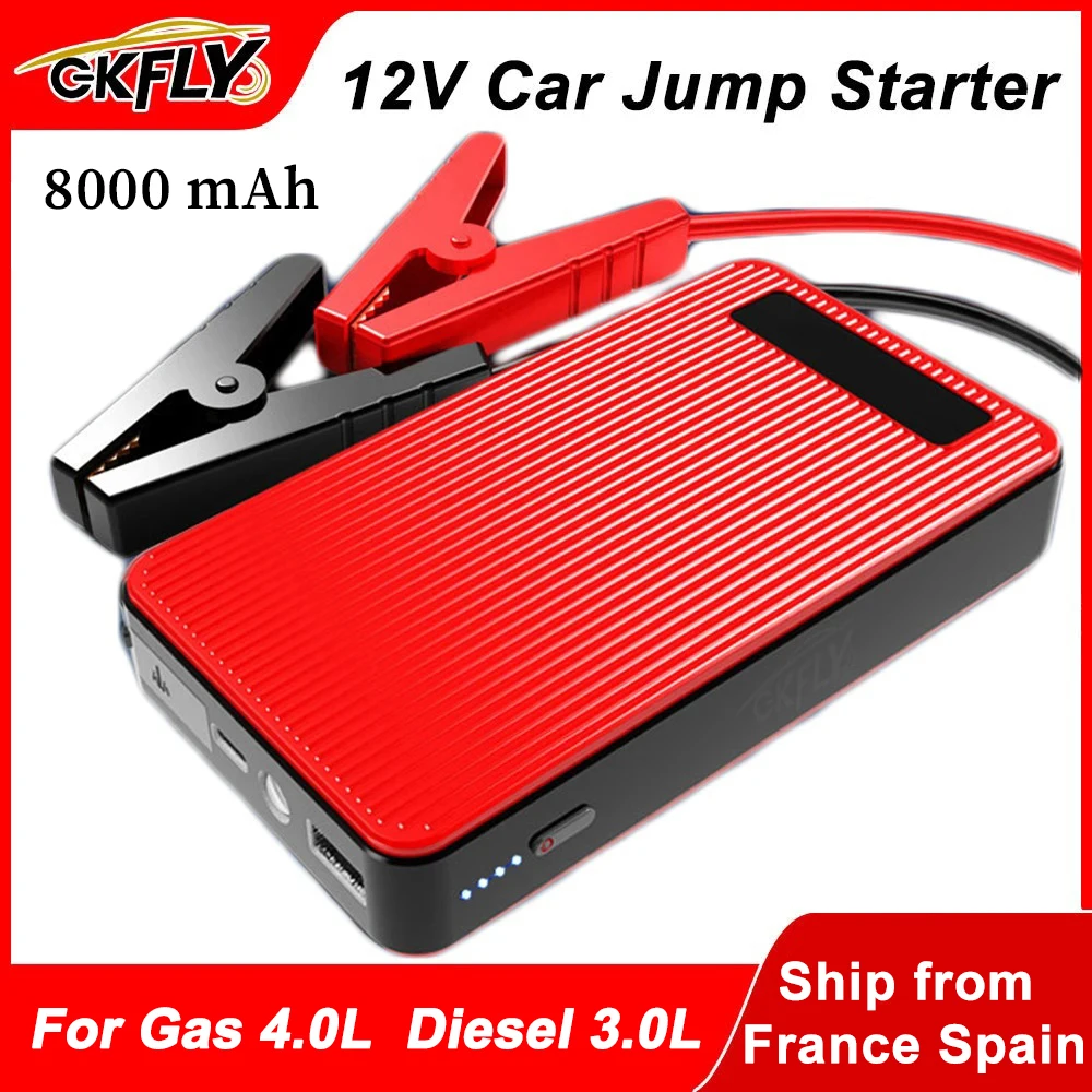 GKFLY Car Battery Jump Starter 800A Portable Car Battery Booster Charger 12V Starting Device Emergency Booster