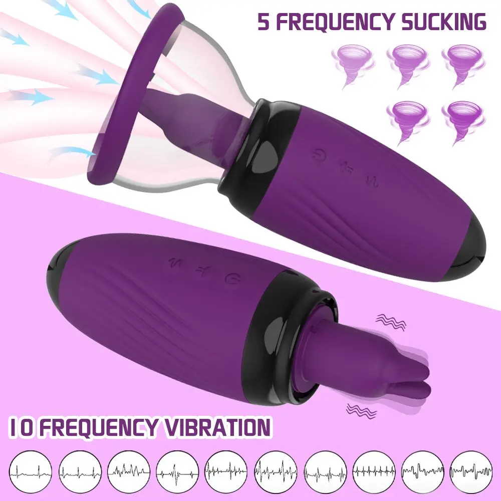 10 frequency Sucker Breast Enlargement Massager Vibration Nipple Stimulator Sucking Tongue Licking Sex Toys for Women Adult 18