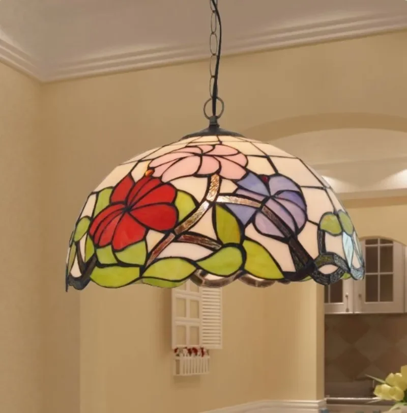 

Nordic home decor glass chandelier vintage ceiling light stained bar restaurant pendant lamp bedroom balcony garden lustres 40cm